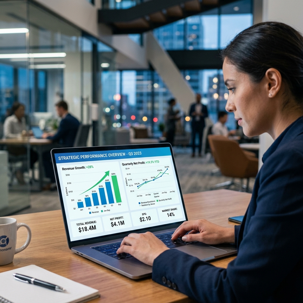 Abstract charts and operating metrics